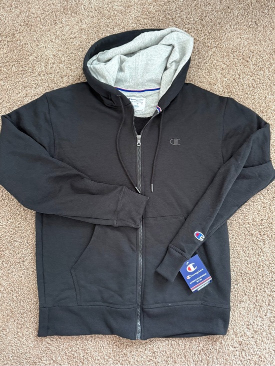 Champion Other - Champion Black Full-Zip Hoodie with Gray Hood Lining